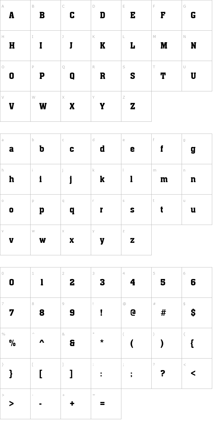 Character Map AachenDEEMed Font