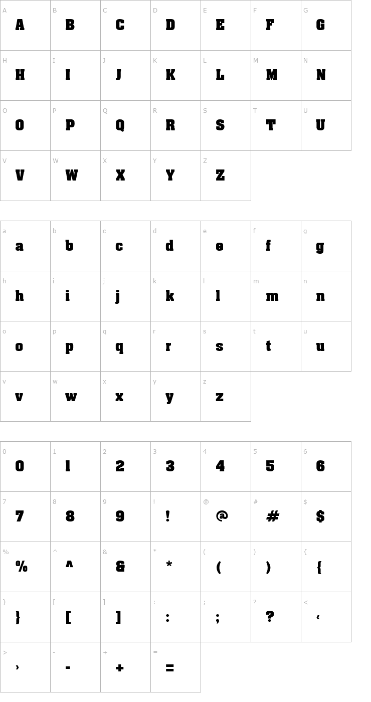 Character Map Aapex Font