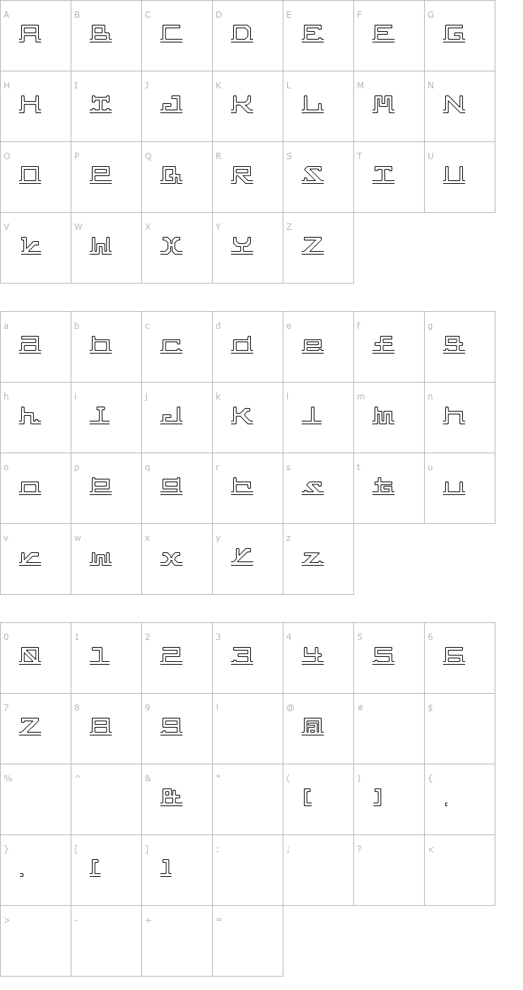 Character Map ABC, pipe Font