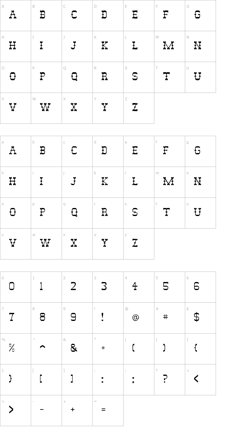 Character Map AbileneFLF Font