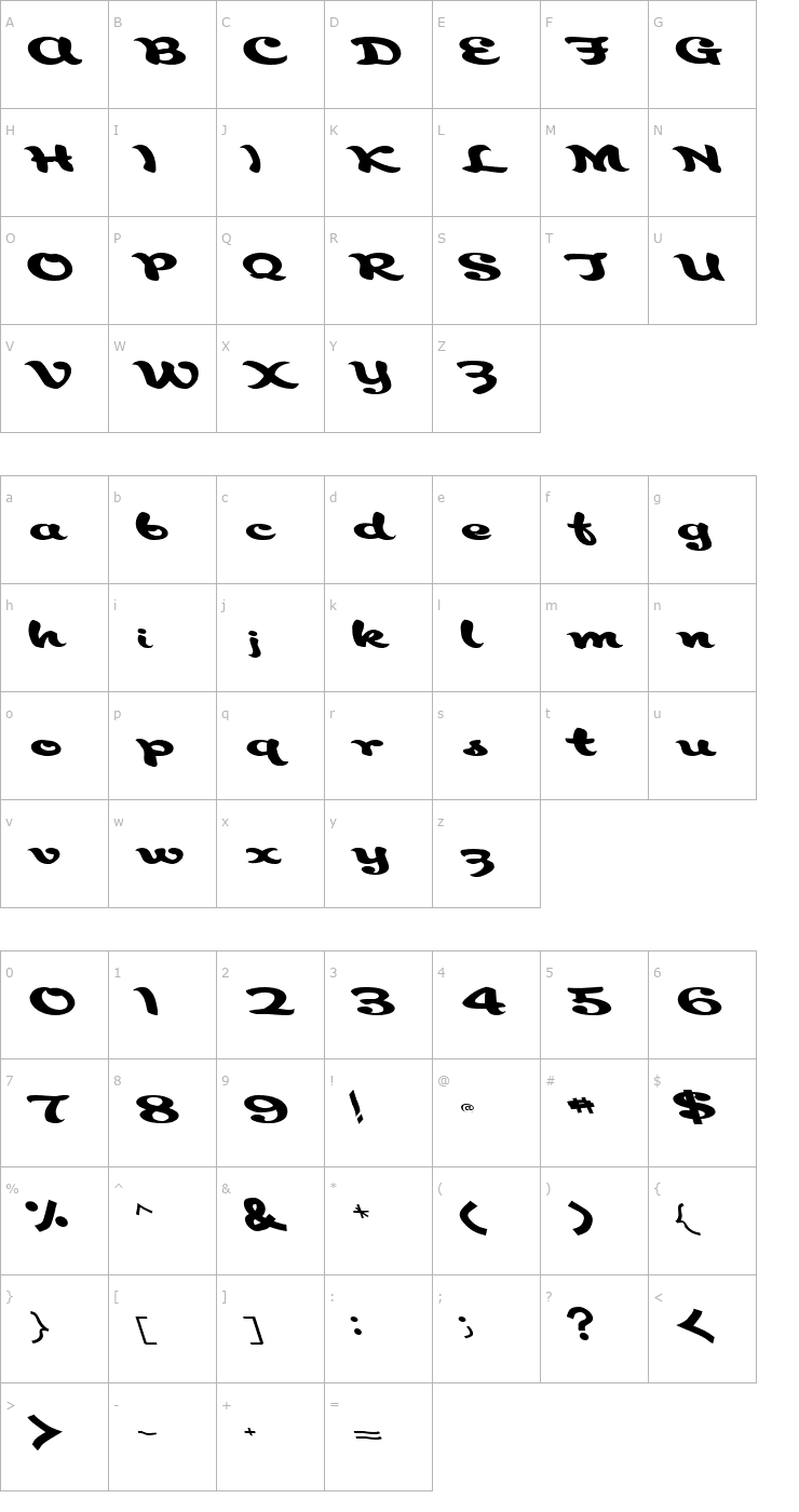 Character Map Aborigianl Regular ttnorm Font