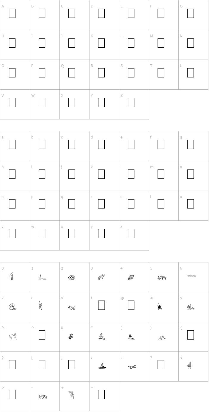 Character Map Aboriginebats 2 Font