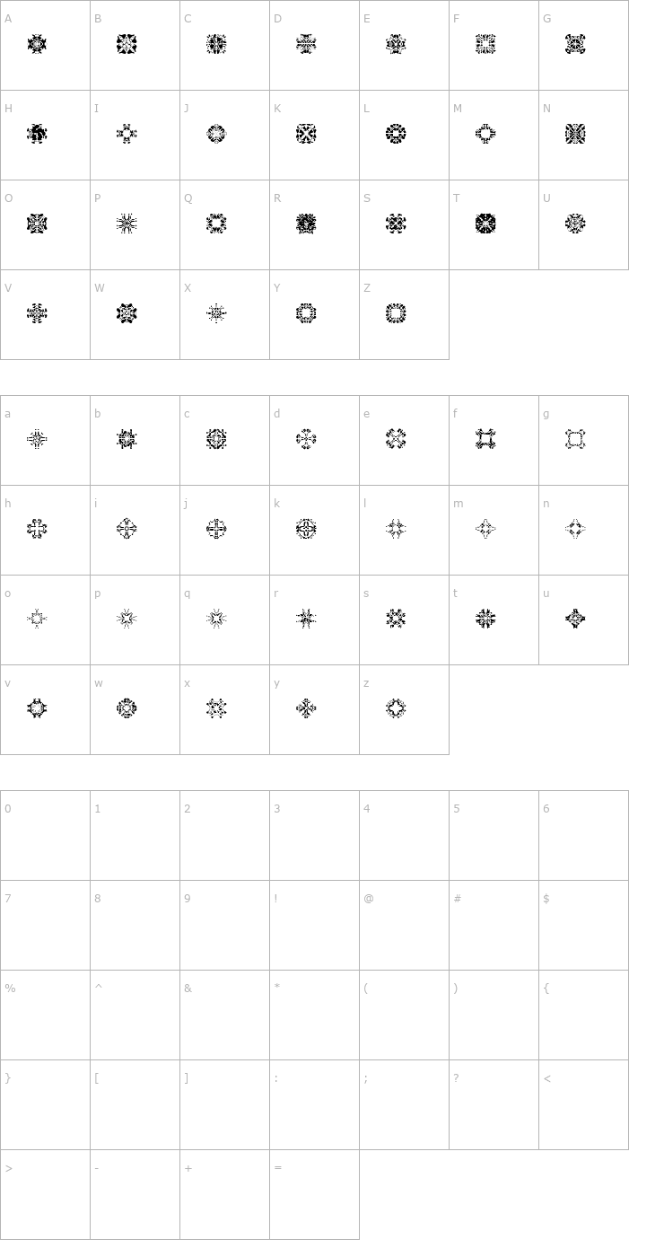 Character Map Abracadabra1 Font