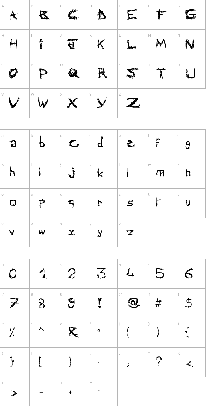 Character Map Abstract Classic Font