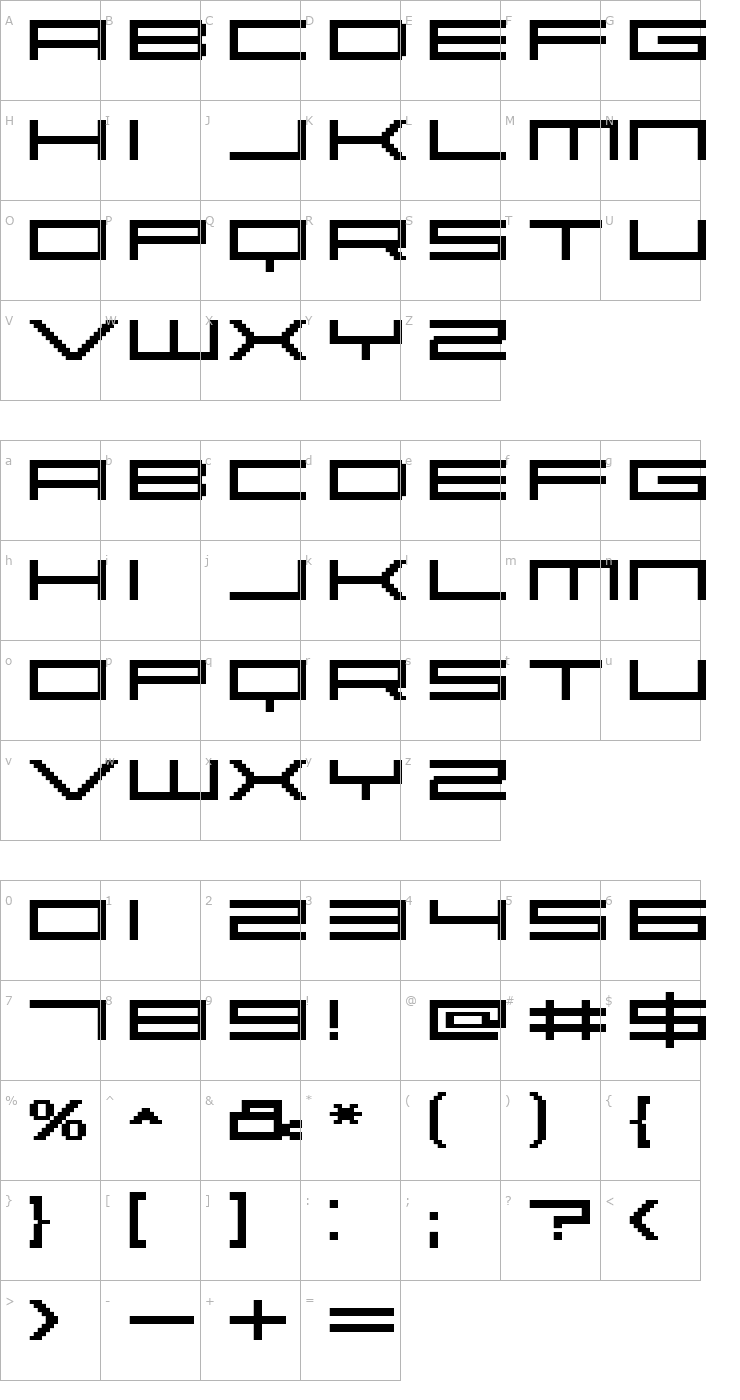 Character Map Abstract Font