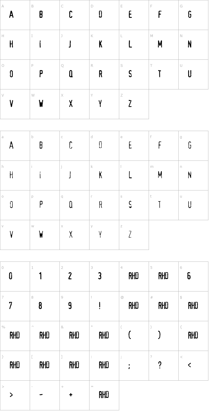 Character Map Abuse Lite Font