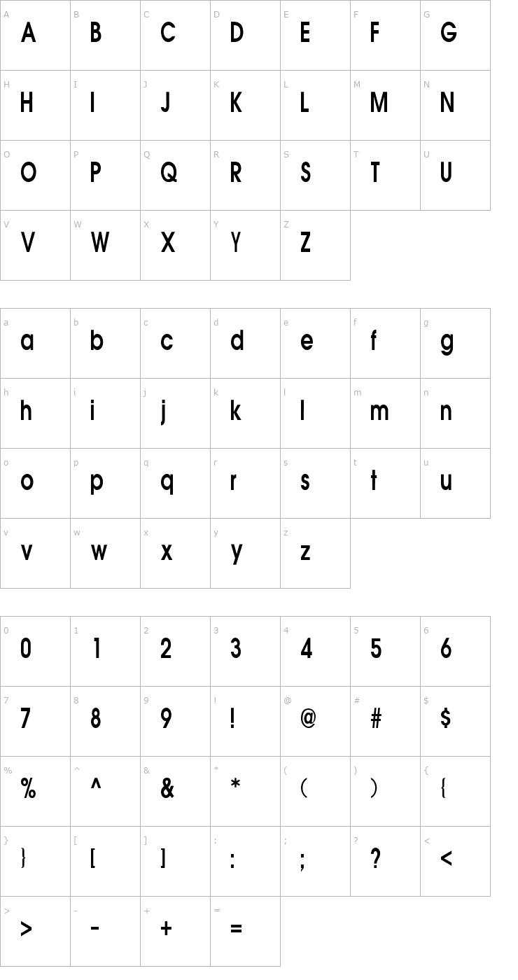 Character Map AC Block Font