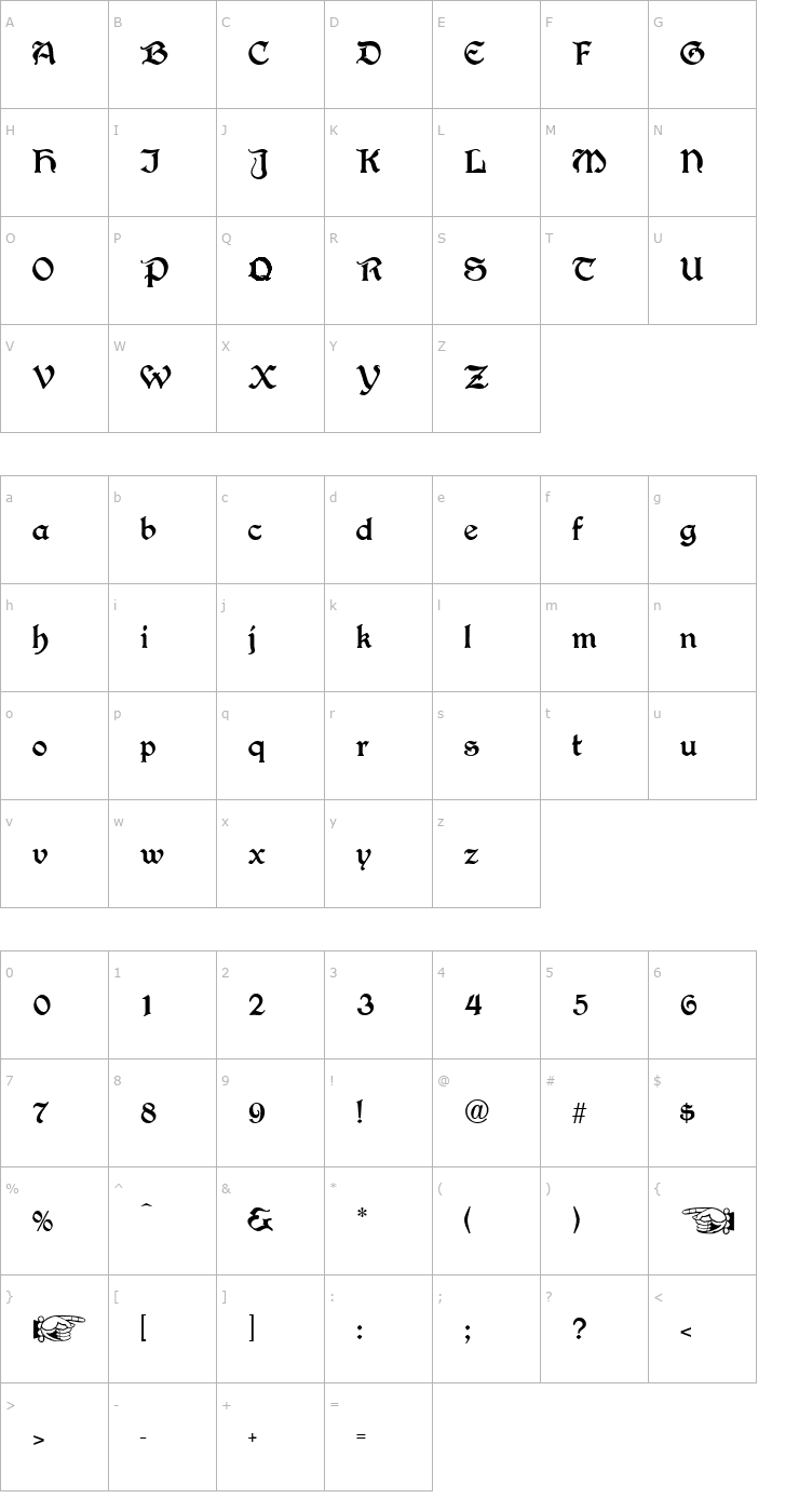 Character Map Academy Text Font
