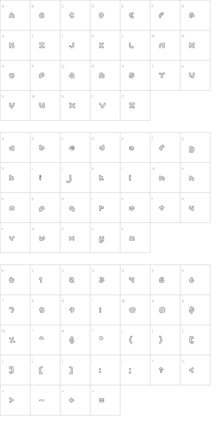 Character Map Accent Cookie Dough Font