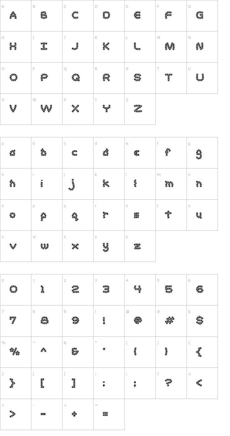 Character Map Accent Dot Bits 1 Font