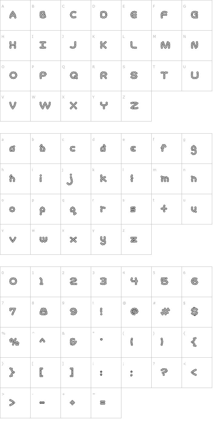 Character Map Accent Dot Bits 2 Font