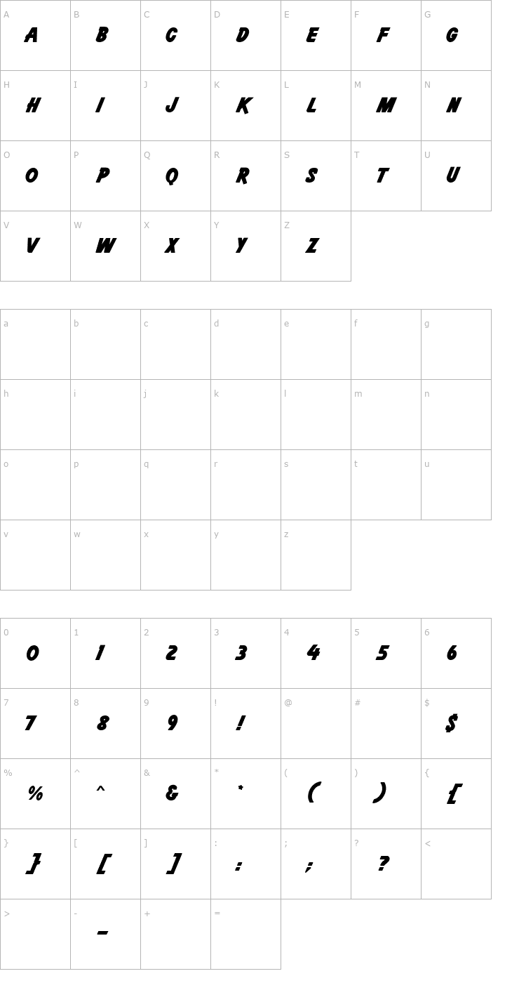 Character Map Access MN Bold Font