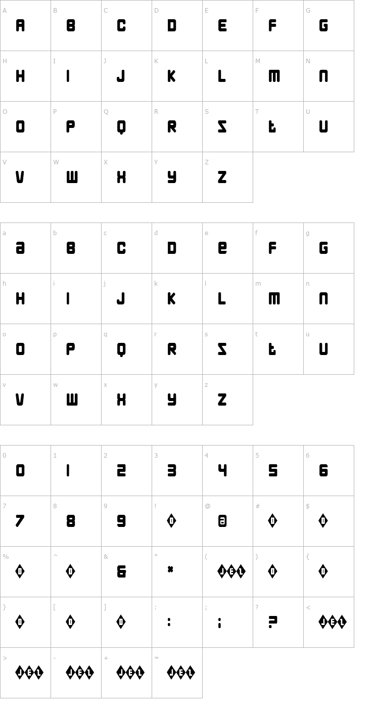 Character Map Ace Font