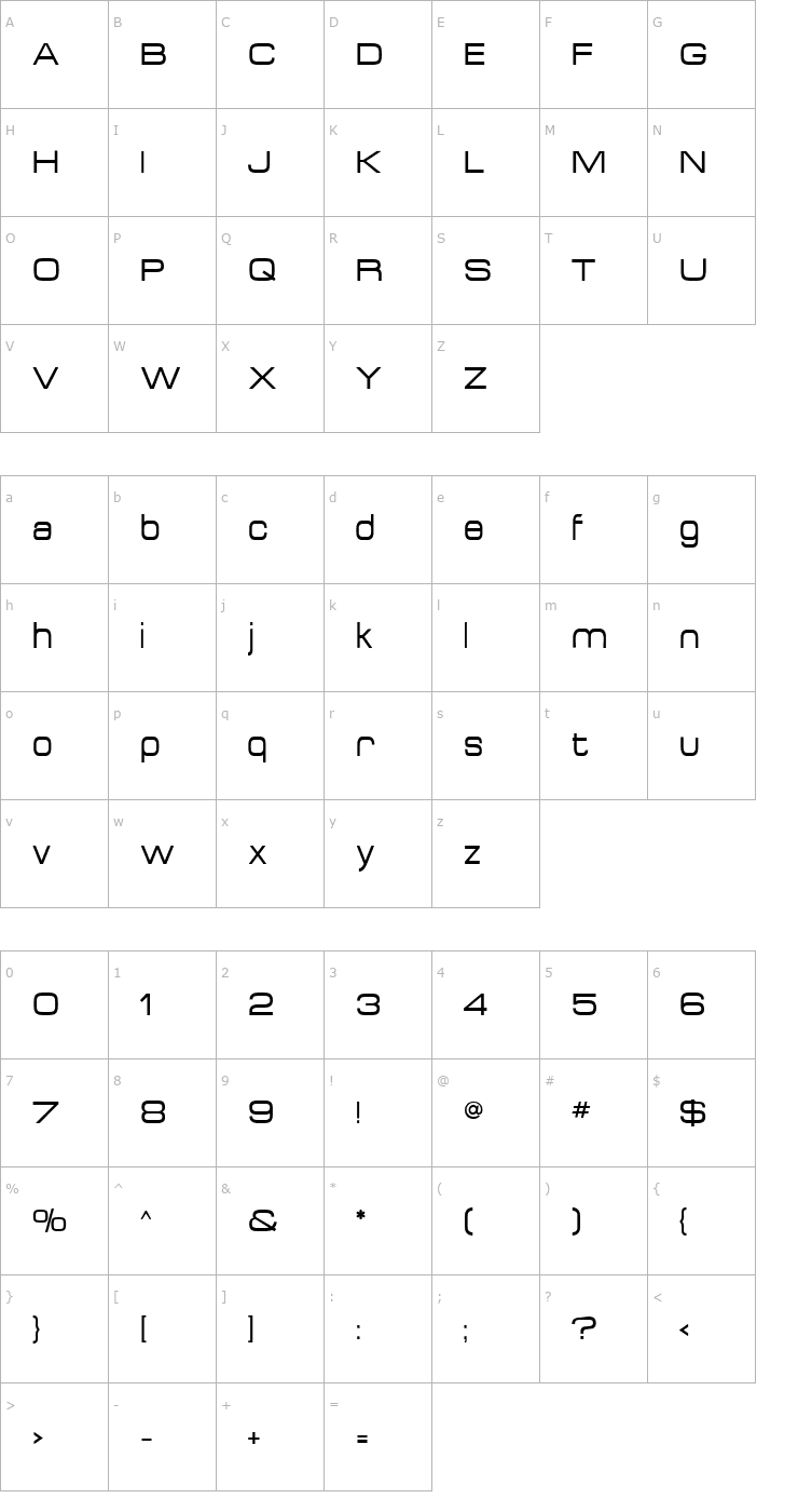 Character Map Acens Font