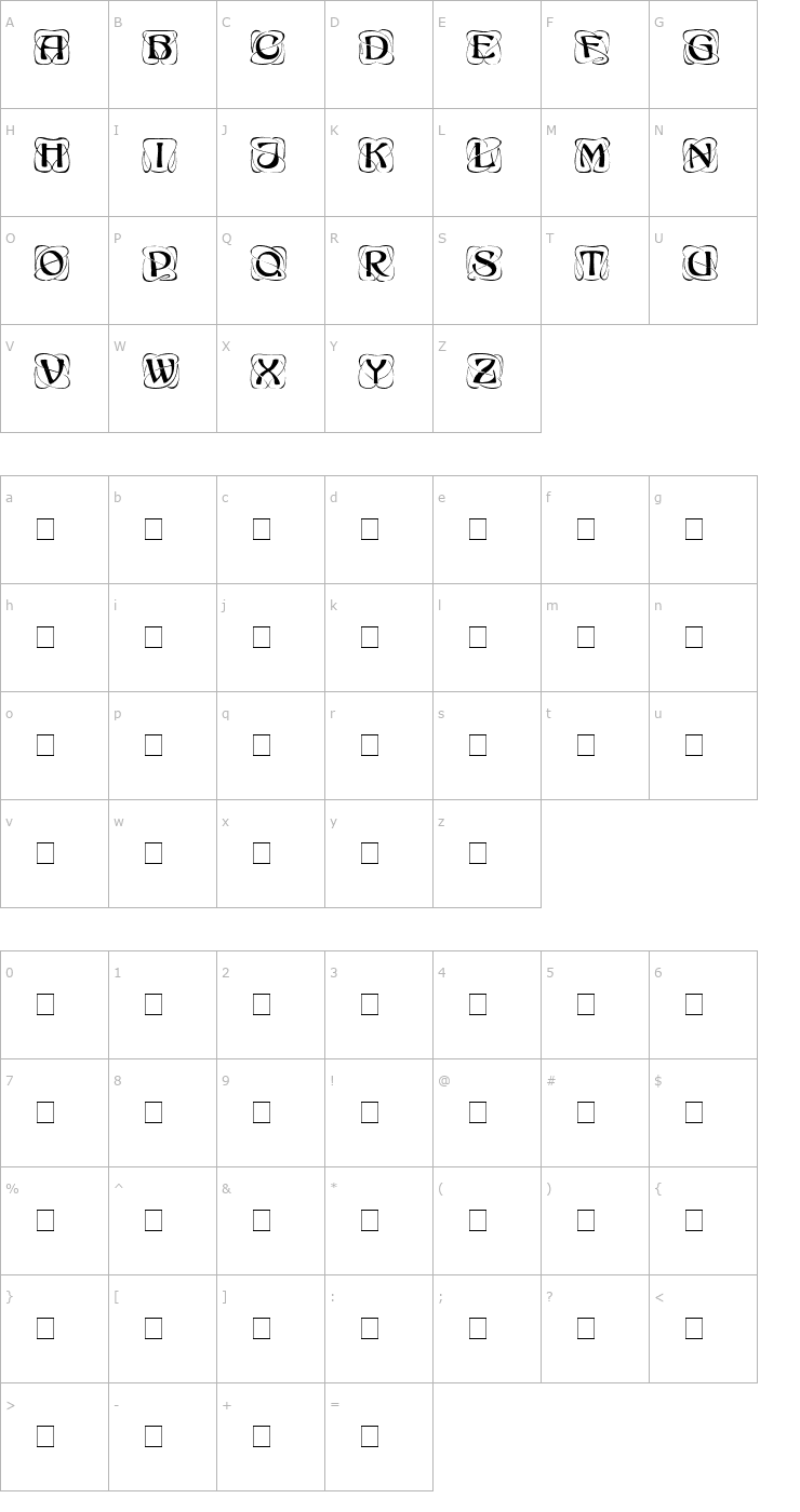 Character Map Adage Display Caps SSi Font