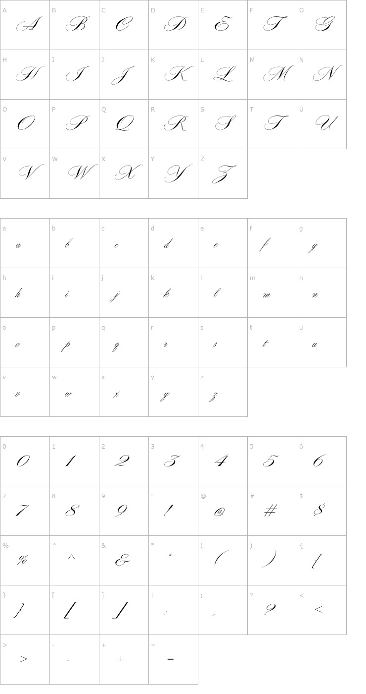 Character Map AdagioPro-Regular Font