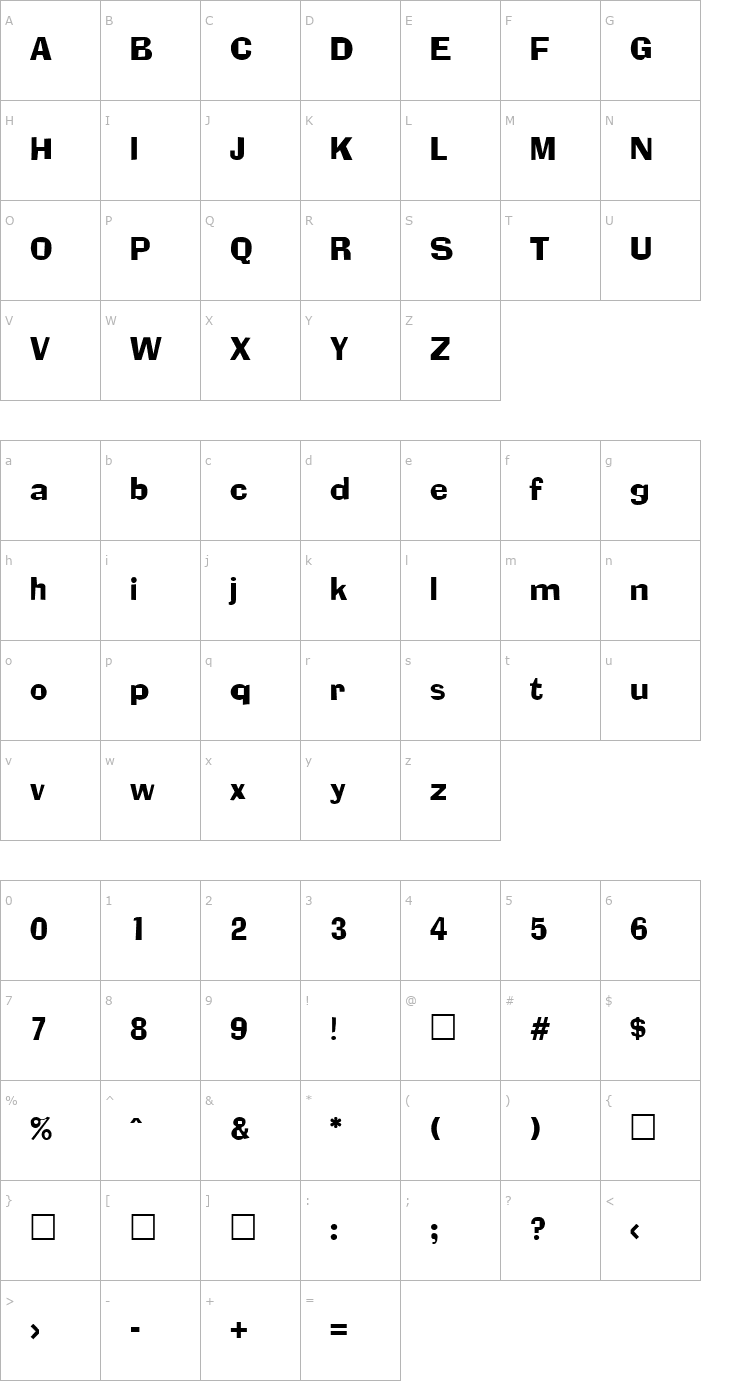 Character Map Adamsky SF Font