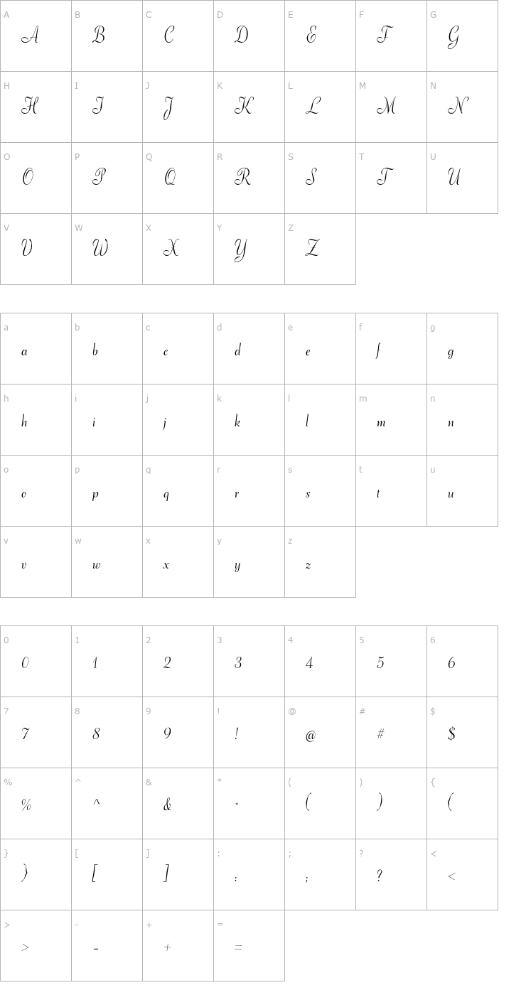Character Map AdanaAS-Circular Font