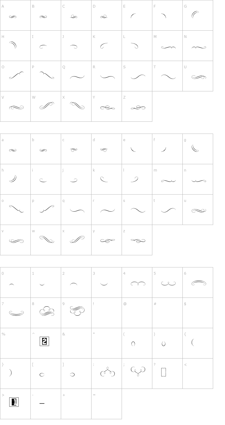 Character Map AdanaAS-Ornaments Font