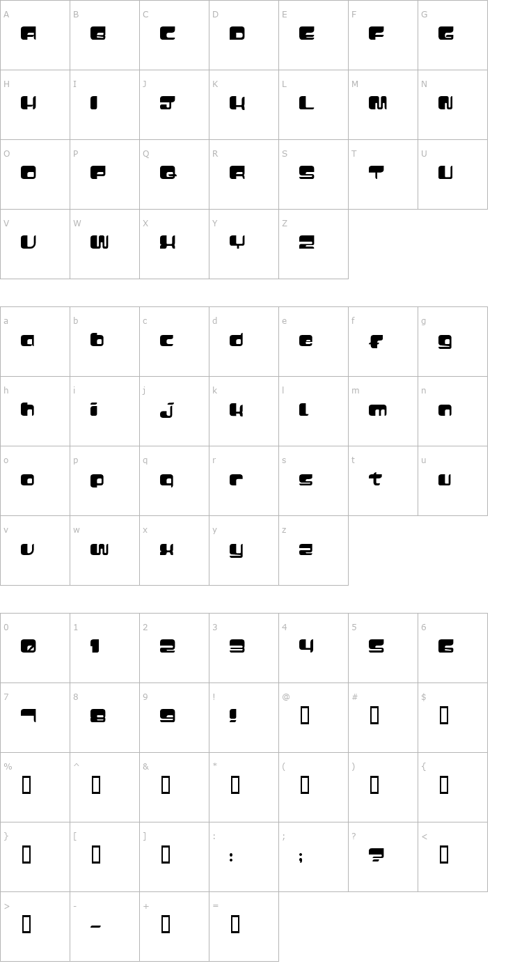Character Map AddFatMan Font