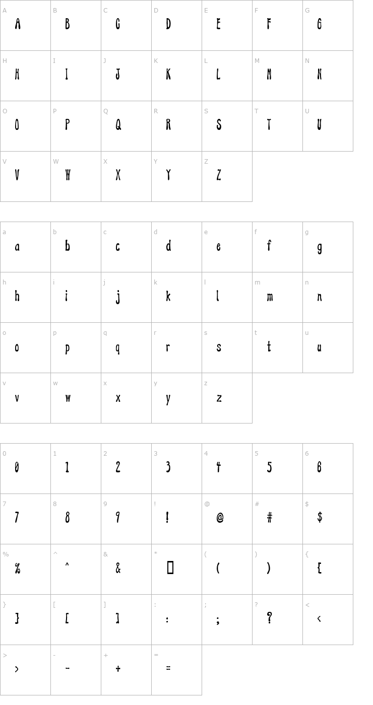 Character Map AddJazz Font