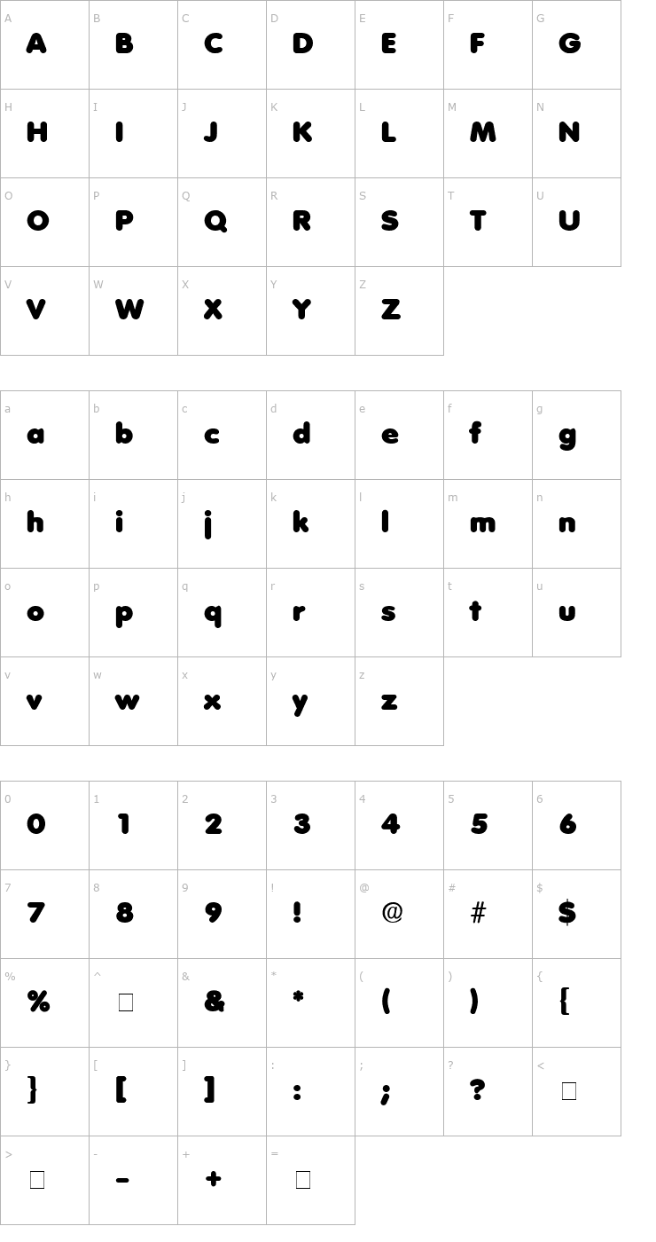 Character Map Adera Display SSi Font