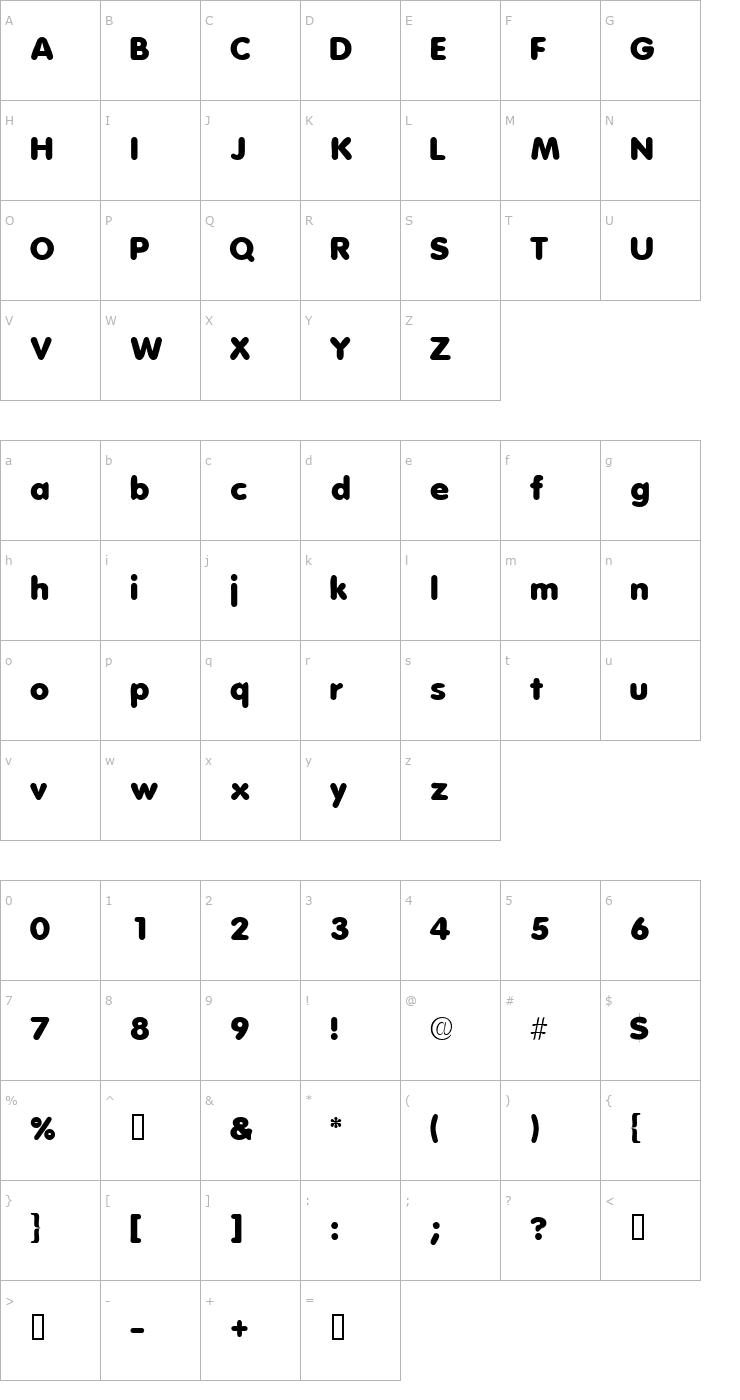 Character Map AderaSSK Font