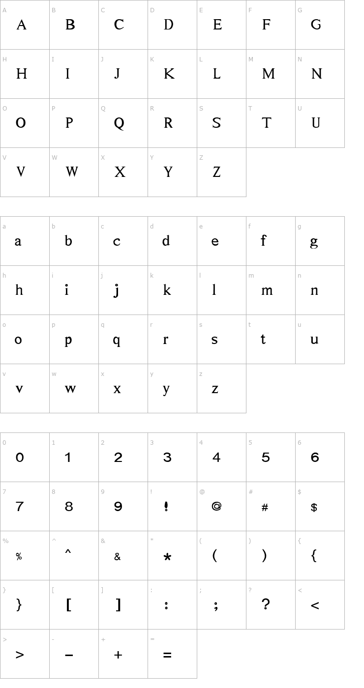 Character Map Adhawin-Tamil Regular Font