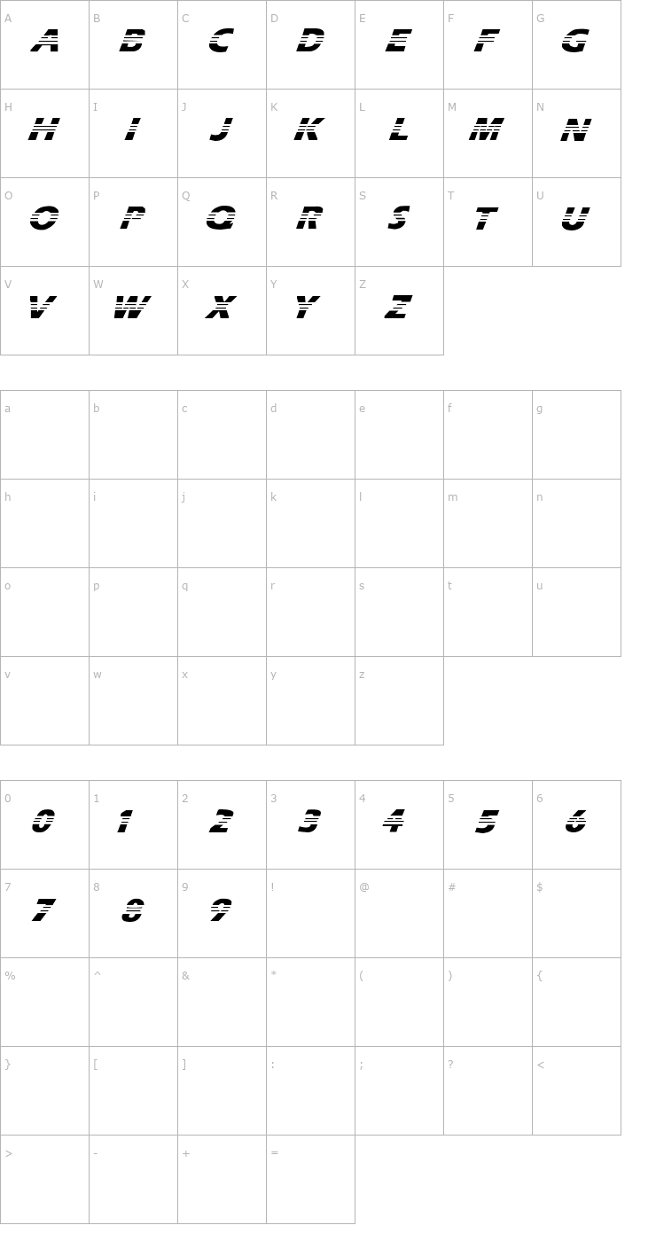 Character Map adidas Font