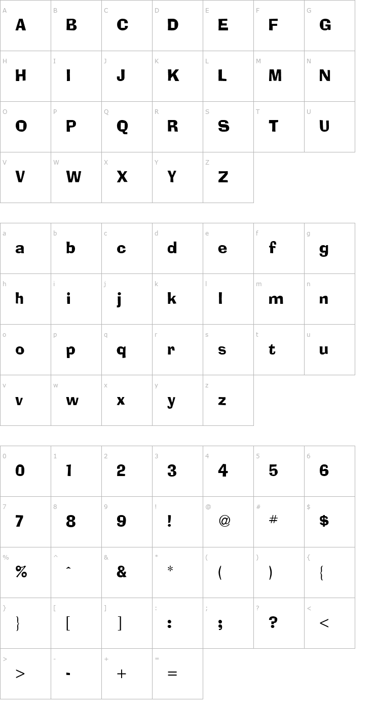 Character Map AdimesDB Normal Font