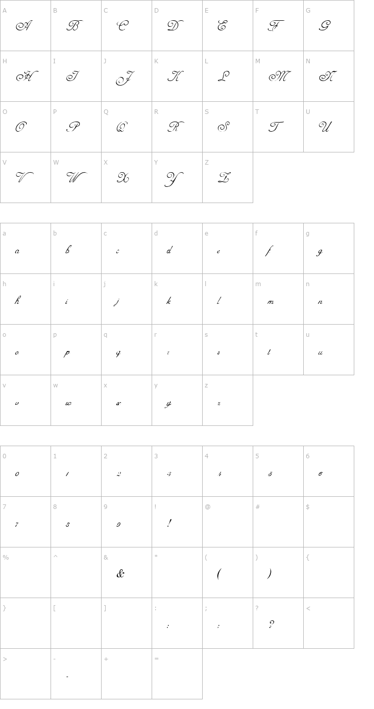 Character Map Adine Regular Font