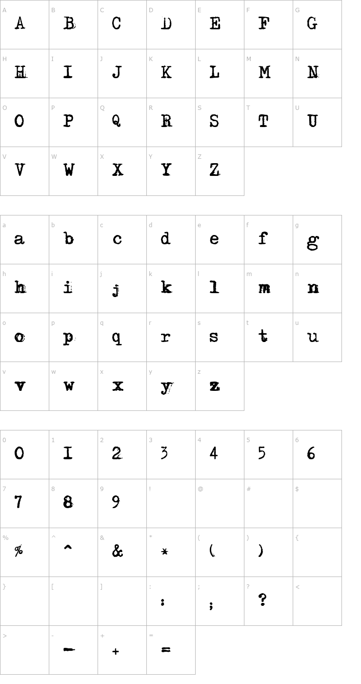 Character Map Adler Font