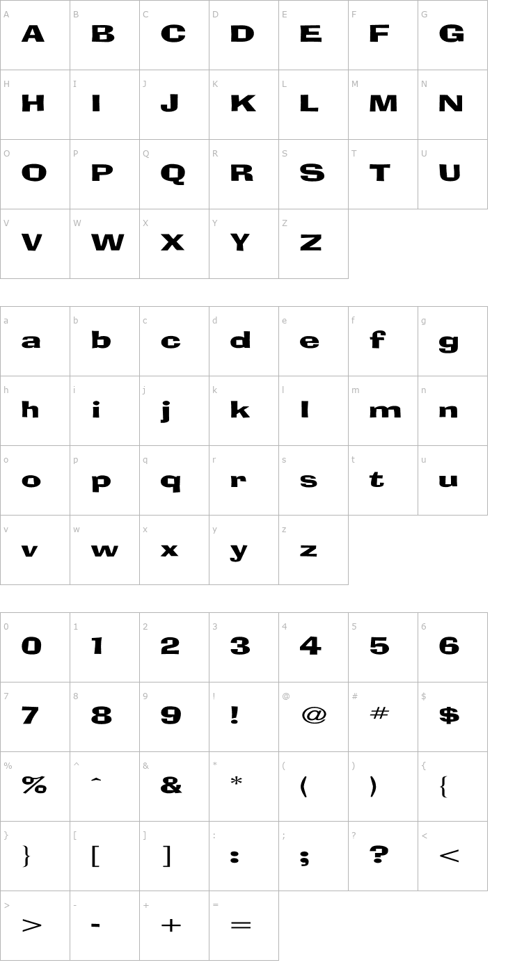 Character Map AdLib Ex Font