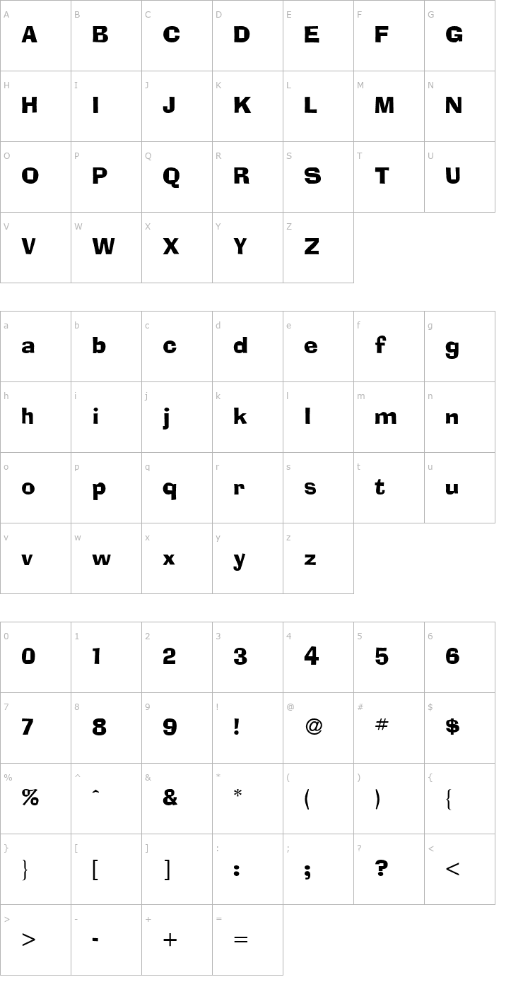 Character Map AdLib Font