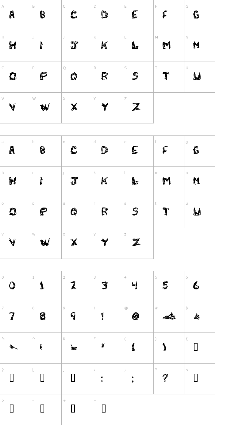 Character Map adlock Font