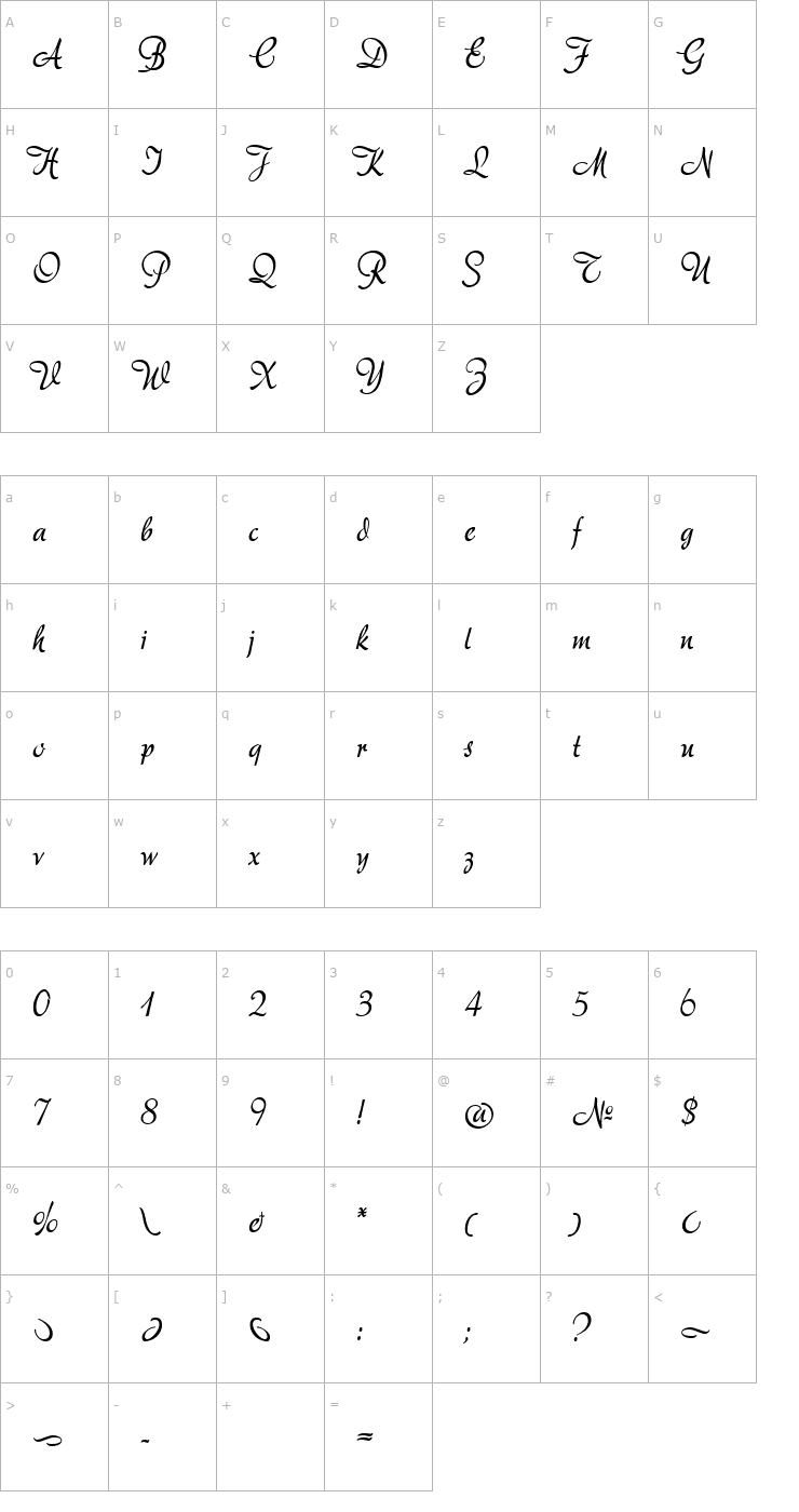 Character Map Adore Font