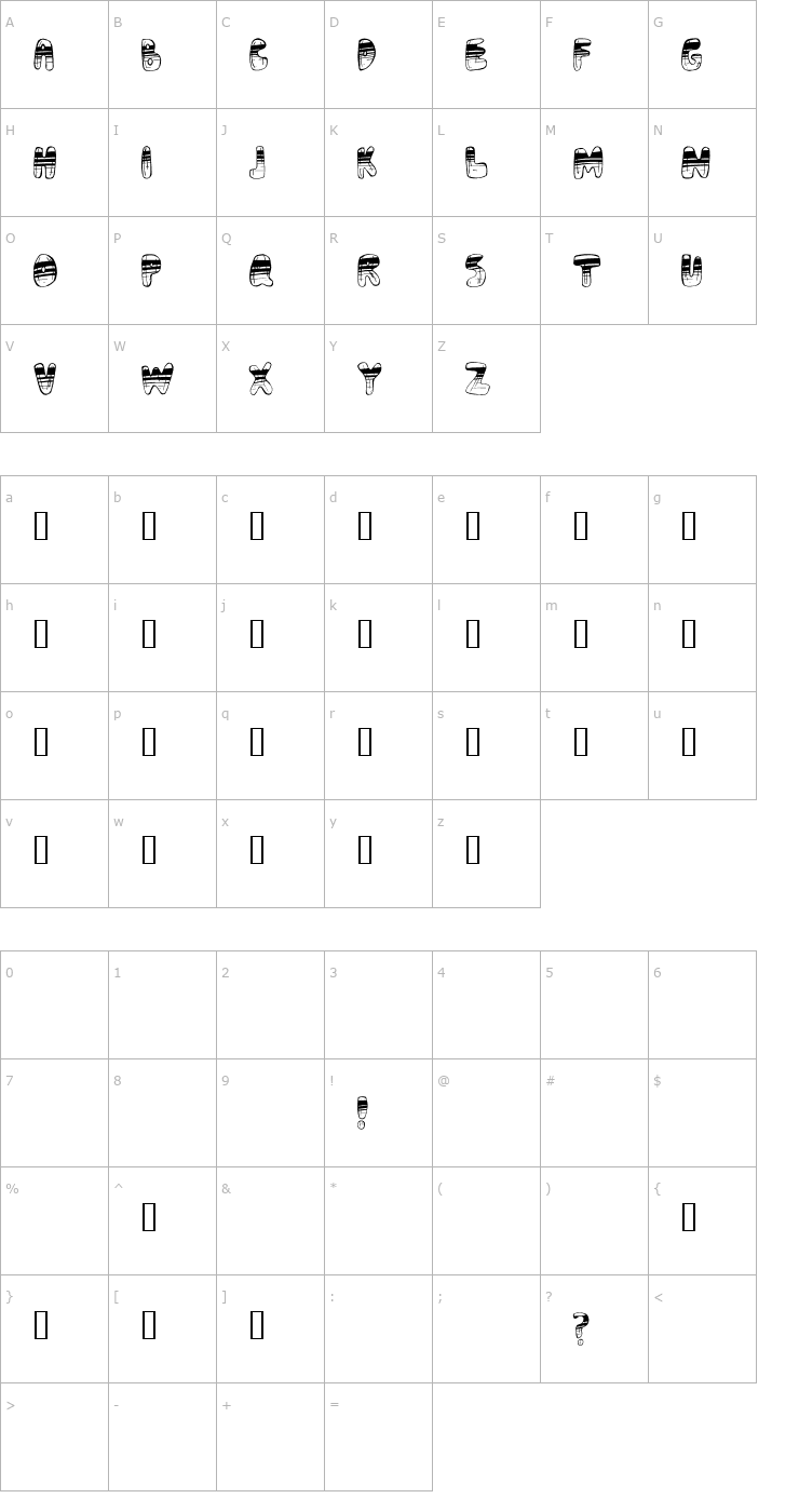 Character Map Adrenochrome Font