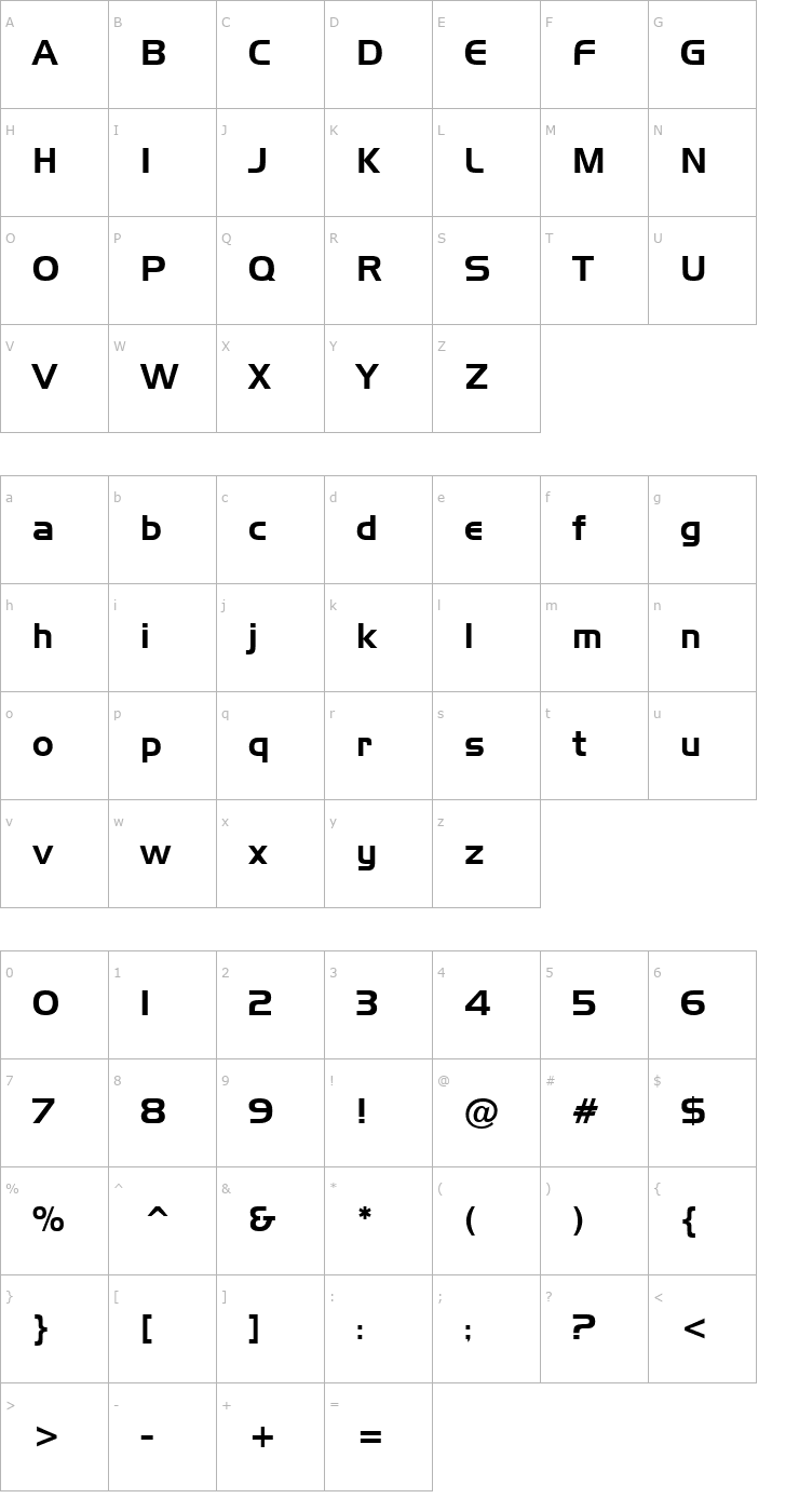 Character Map Aero Font