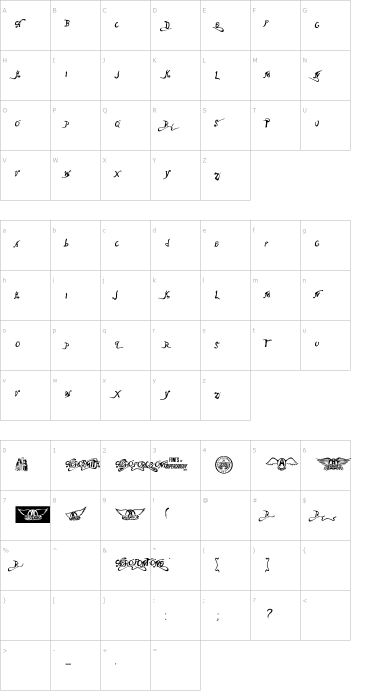 Character Map Aero Font One Font