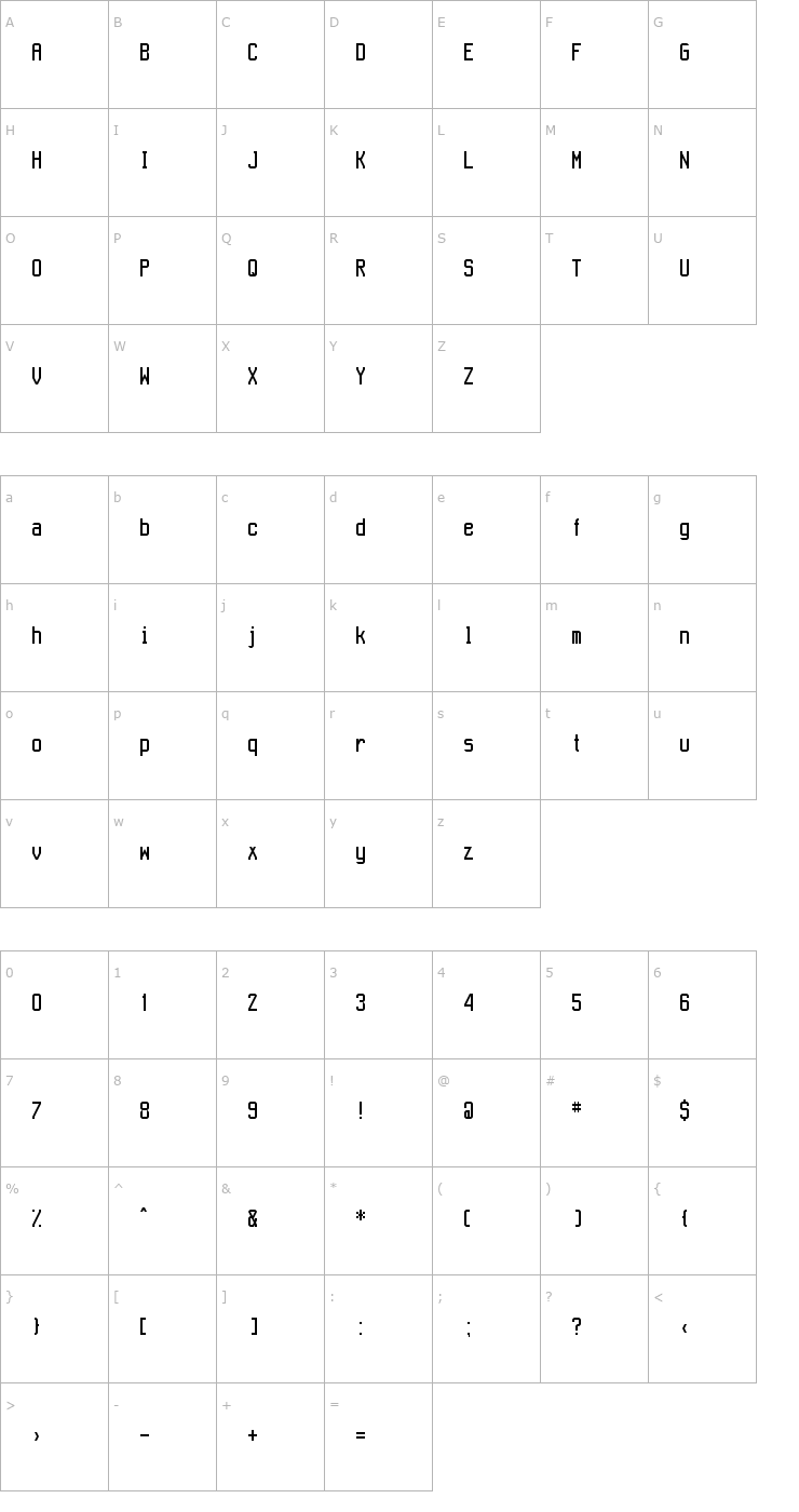 Character Map Aeroport Font