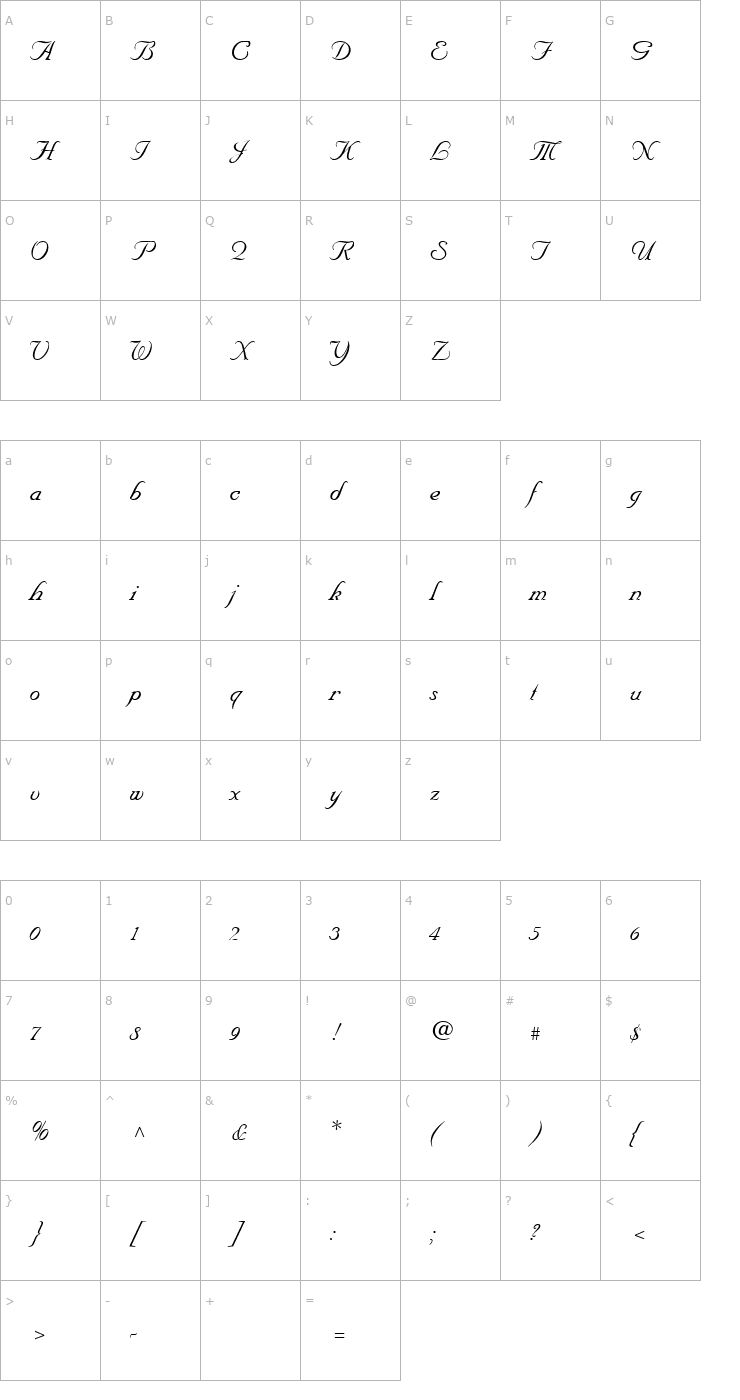 Character Map Affair 1 Font
