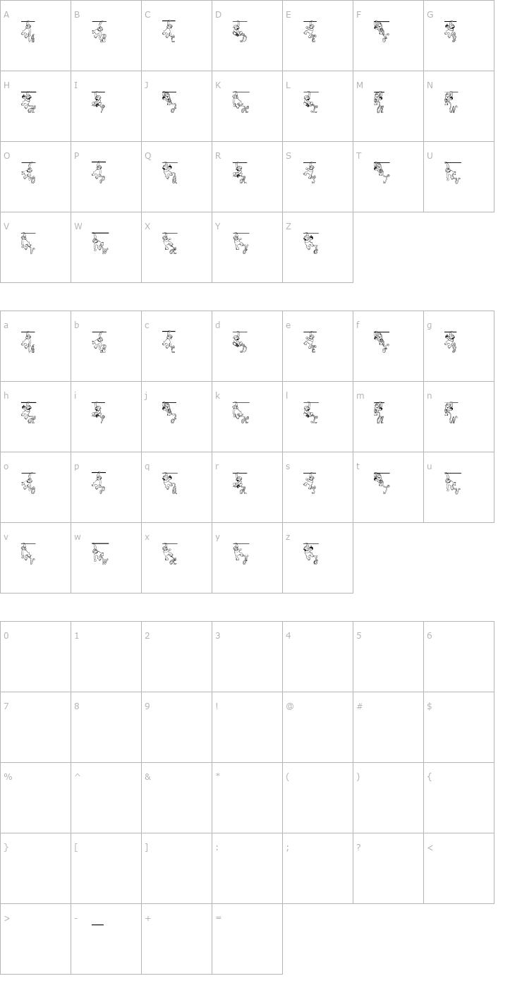 Character Map Affenschaukel Font