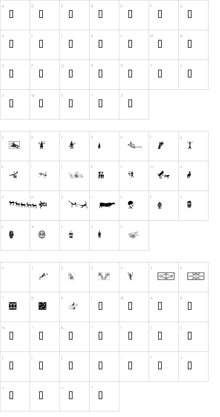 Character Map Africa Font