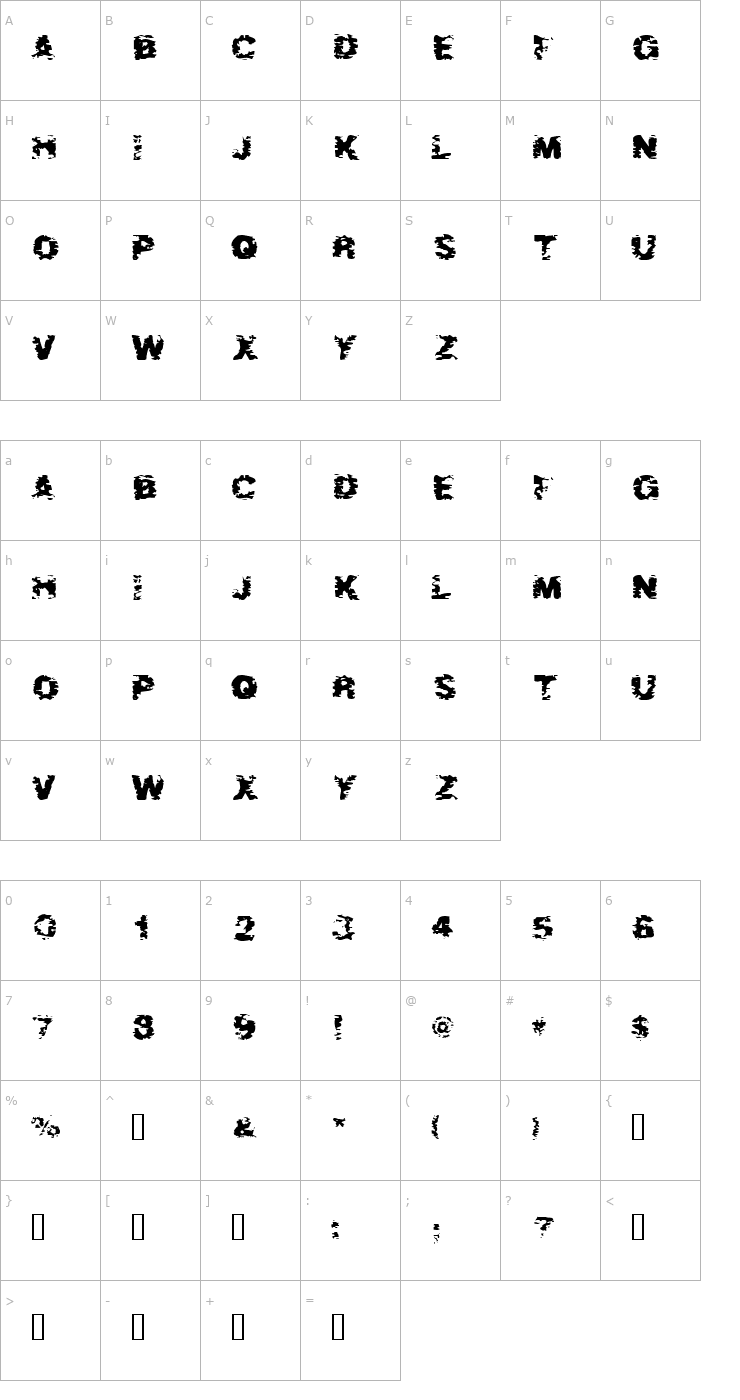 Character Map After Shok Font