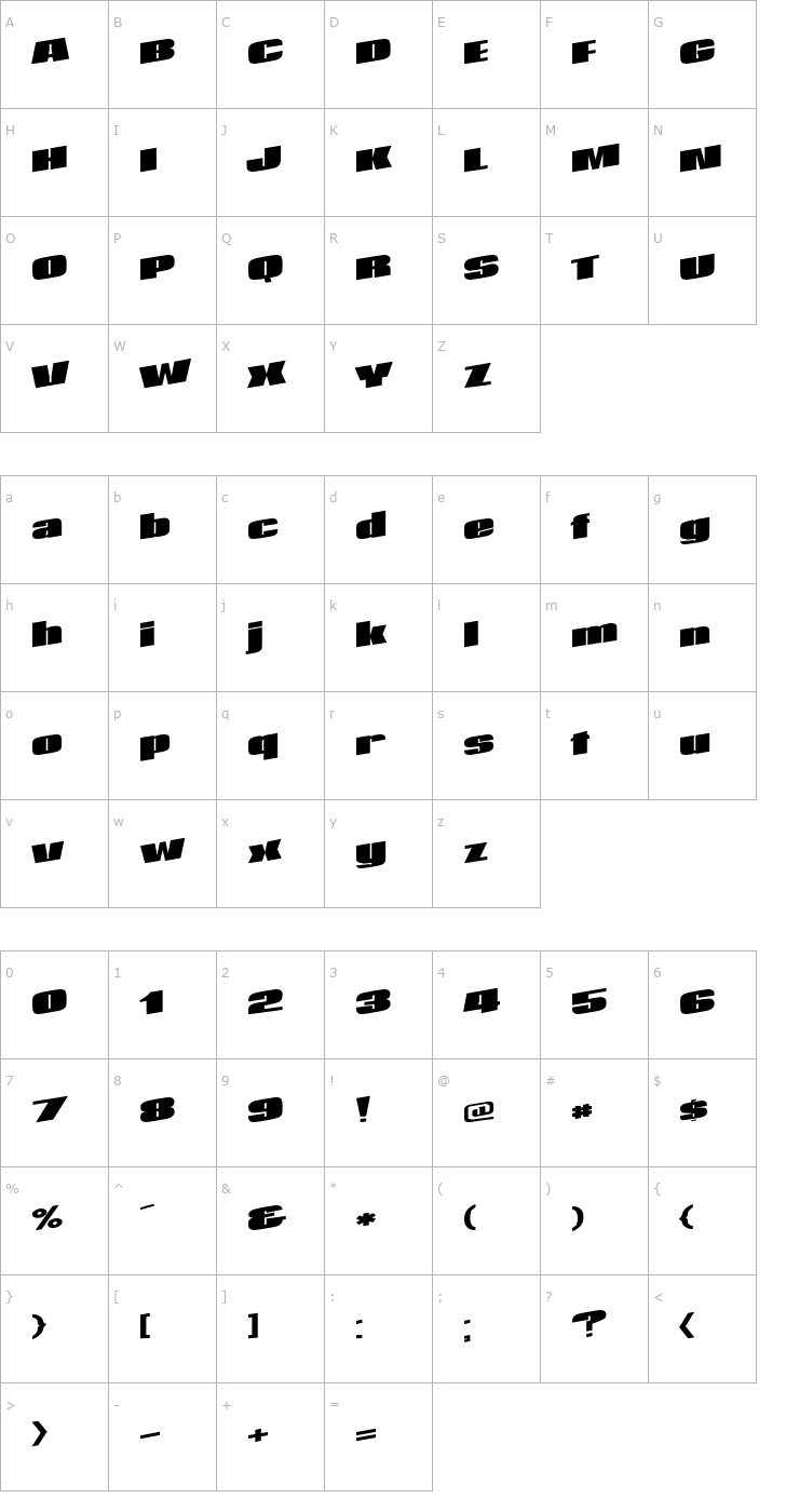 Character Map AfterLife113 Regular ttext Font