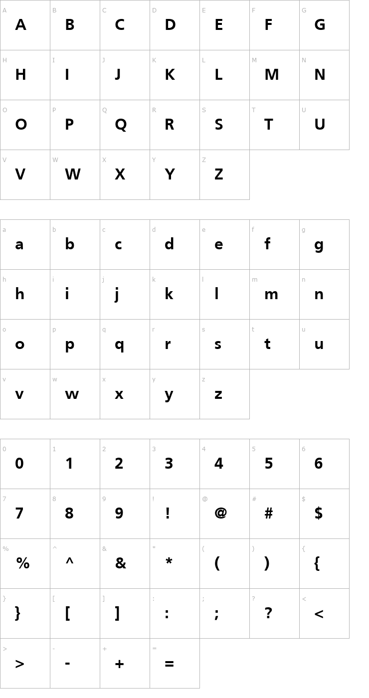 Character Map AG Foreigner Light Bold Bold Font