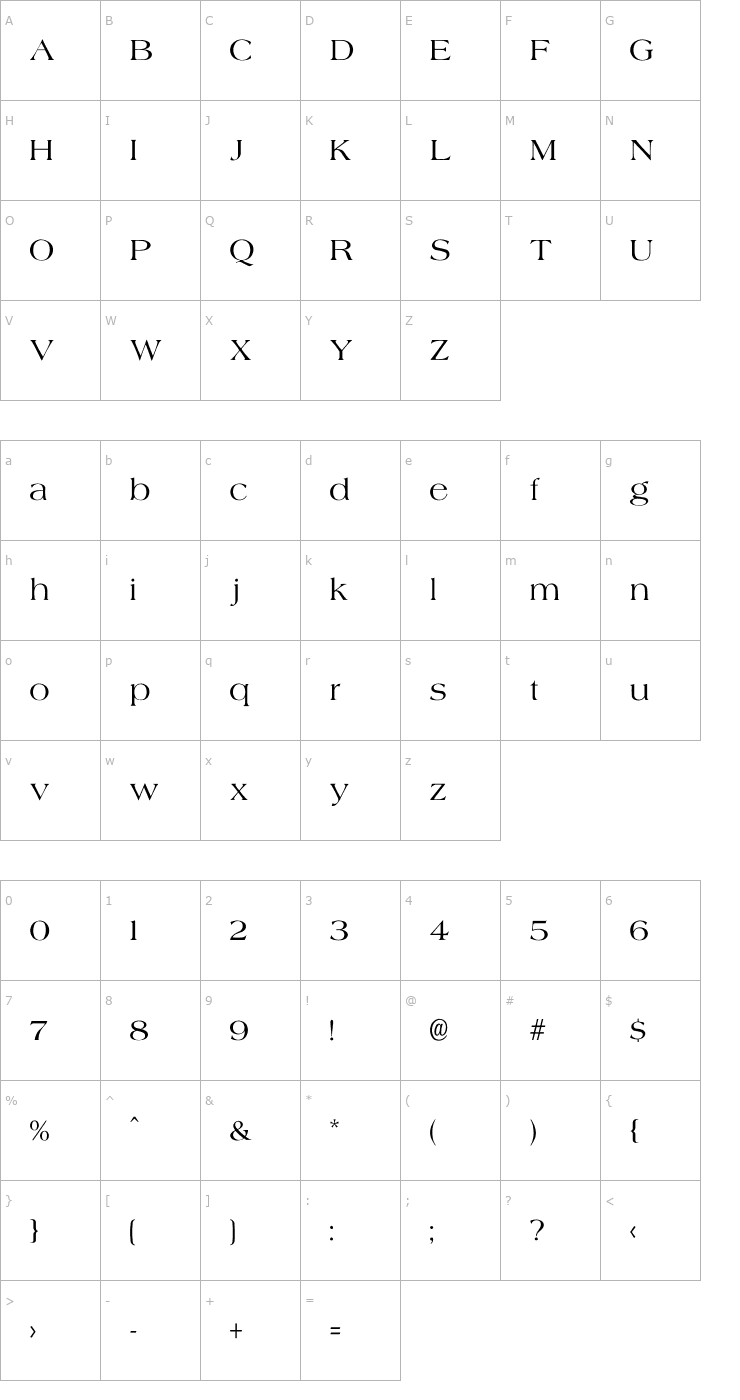 Character Map Agate Font