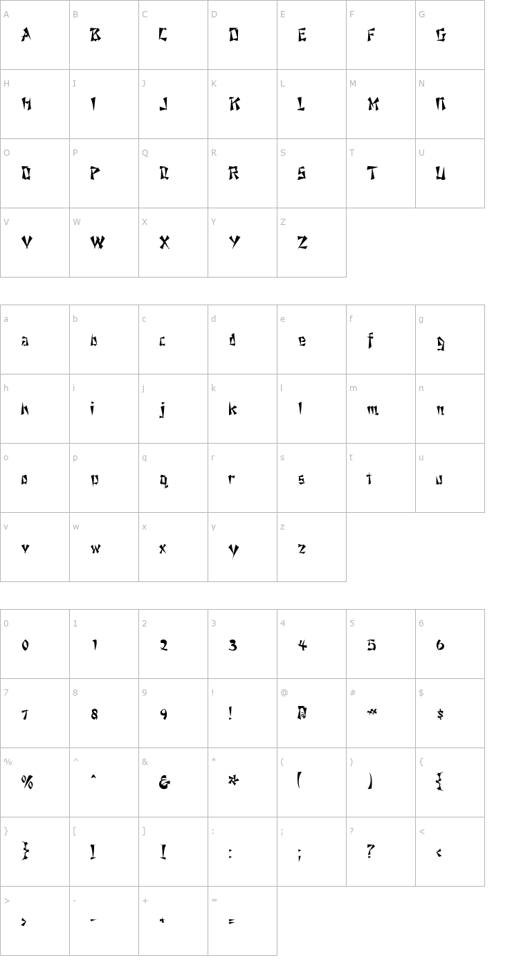 Character Map AhSooSSK Font