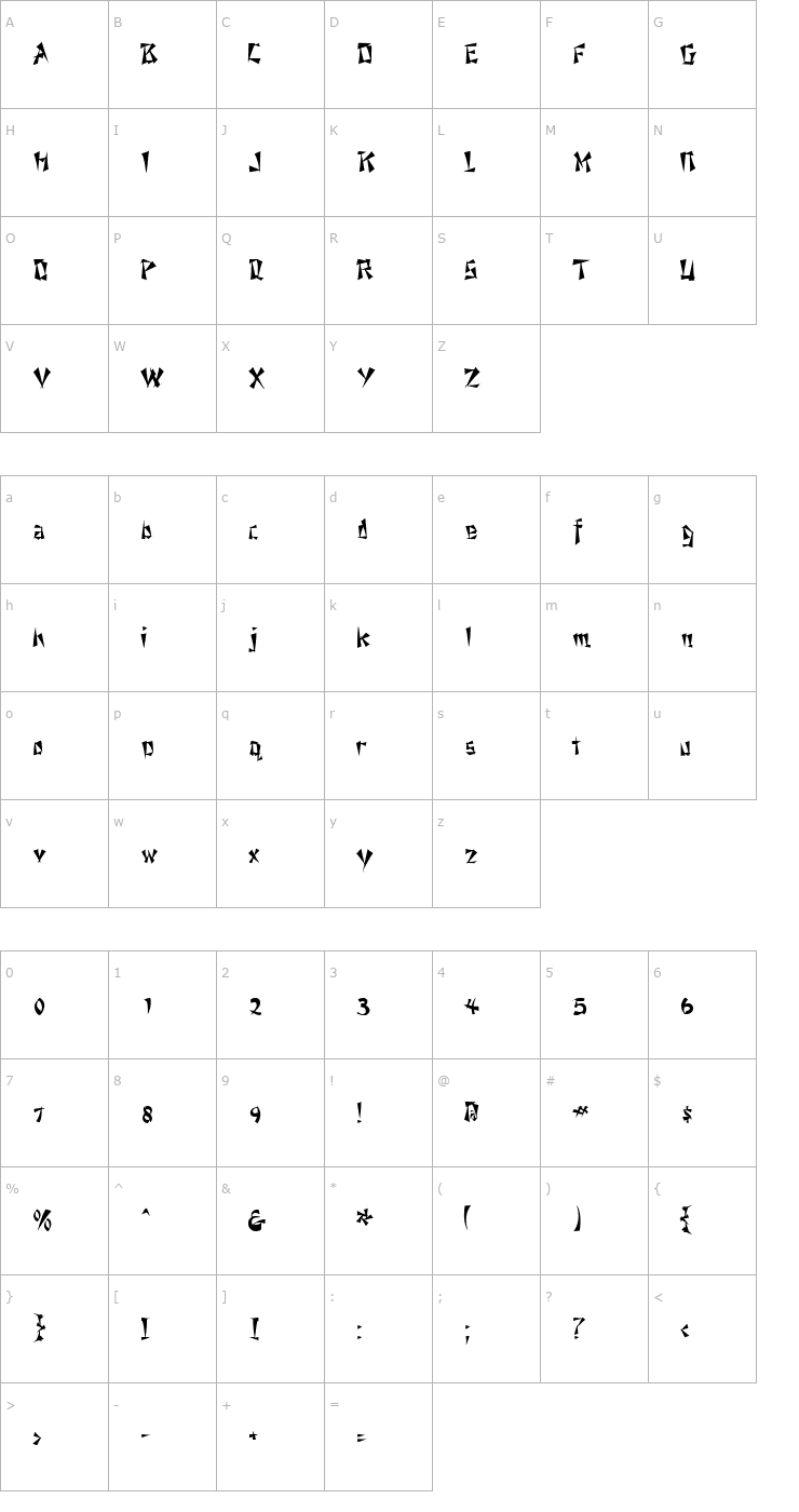 Character Map AhSooSSK Regular Font
