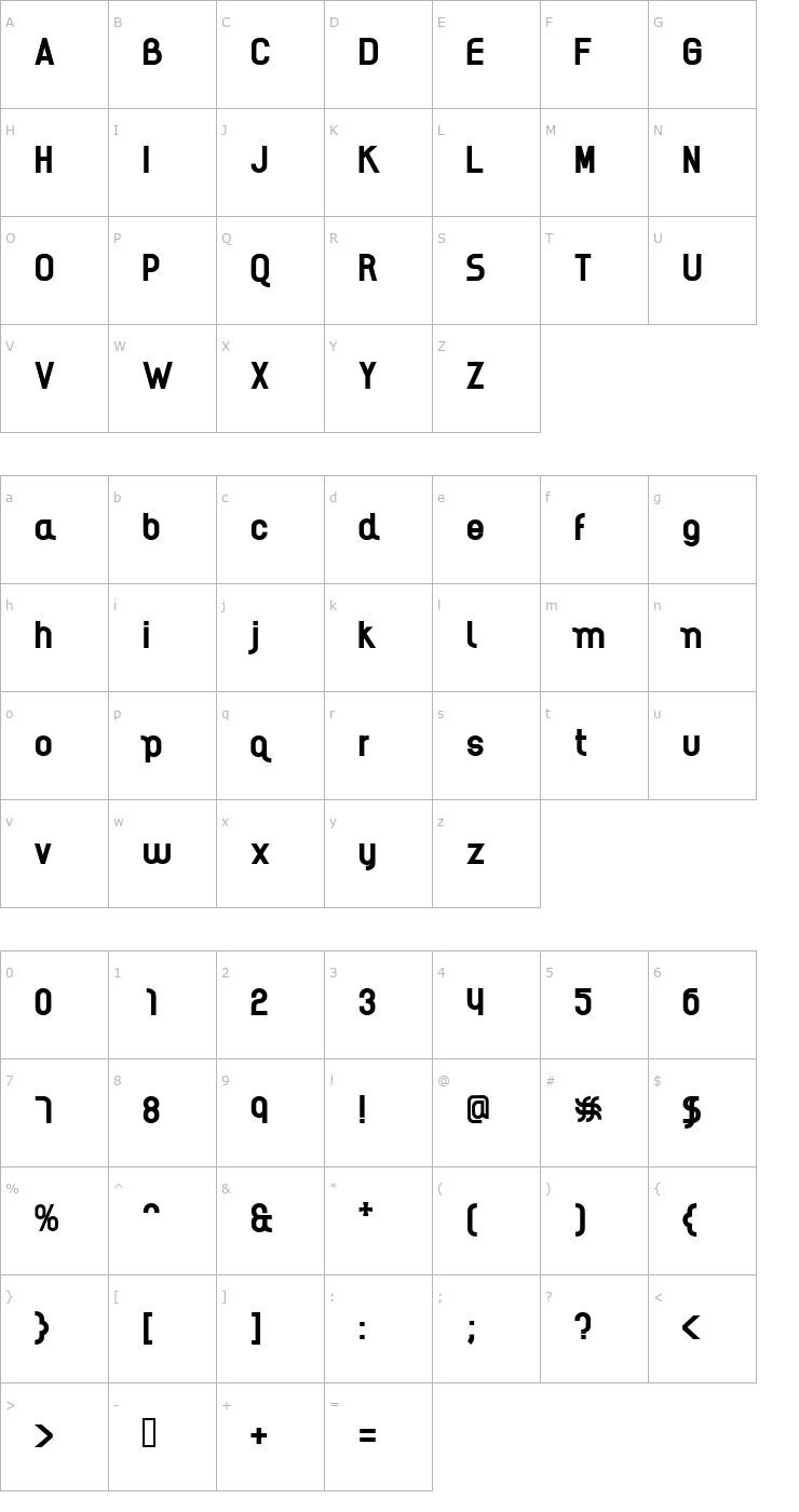 Character Map AI kelso B Font